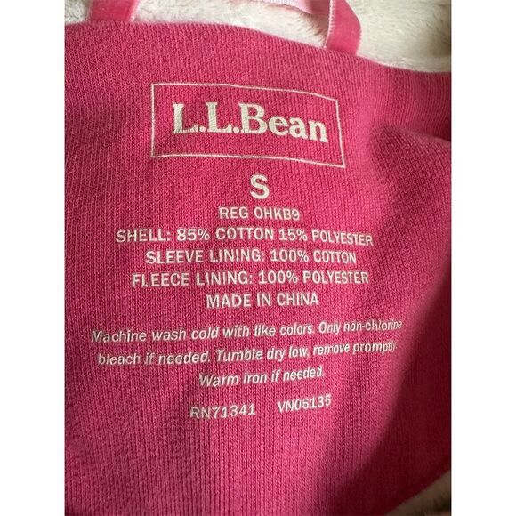 L.L. Bean Women's Sherpa-Lined Hoodie Sweatshirt Pink Size S - Picture 4 of 6